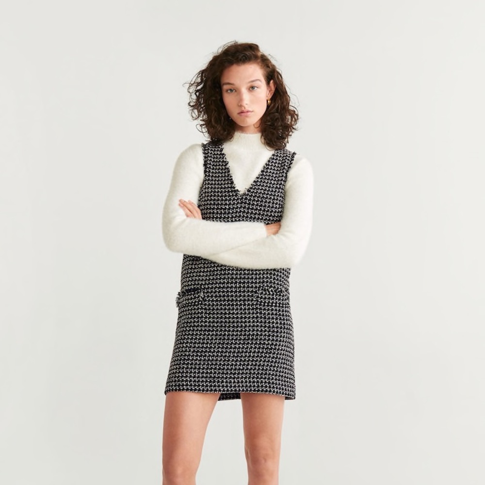 Mango Pocket Tweed Dress